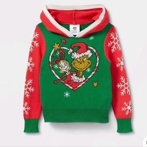 Toddler The Grinch & Cindy Lou Who Christmas Holiday Hooded Sweater